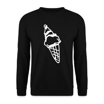Ein leckeres Eis in der Eisdiele kaufen - Unisex Pullover - Schwarz - Vorne - Alina (178cm) & Michal (187cm)