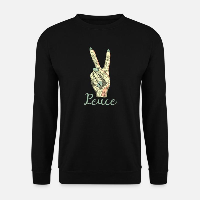 Peace Zeichen Victory Symbol Frau - Unisex Pullover - Schwarz