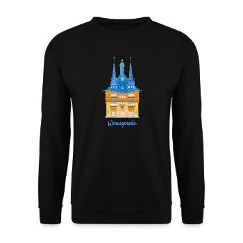 Wernigerode, mairie, maison à colombages Allemagne de l'Est - Sweat-shirt Unisexe - noir - Devant - Alina (178cm) & Michal (187cm)