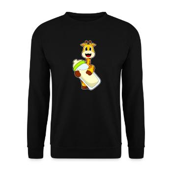 Giraffe Baby Bottle Milk - Sweat-shirt Unisexe - noir - Devant - Alina (178cm) & Michal (187cm)