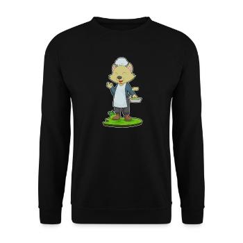 Cat Cook Pan Cooking - Unisex Sweatshirt - black - Front - Alina (178cm) & Michal (187cm)