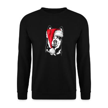 Père Noël Australian Cattle Dog Christmas Dogs - Sweat-shirt Unisexe - noir - Devant - Alina (178cm) & Michal (187cm)