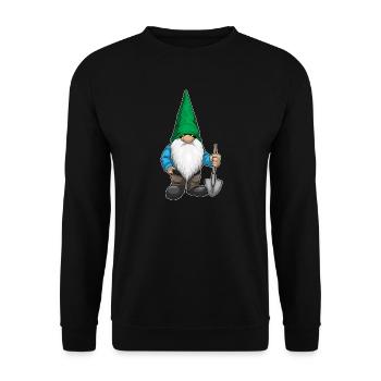 Zwerg Halloween Schaufel - Unisex Pullover - Schwarz - Vorne - Alina (178cm) & Michal (187cm)
