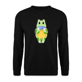 Turtle Fish - Unisex Sweatshirt - black - Front - Alina (178cm) & Michal (187cm)