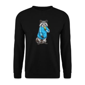 raccoon sport teacher school - Unisex Sweatshirt - black - Front - Alina (178cm) & Michal (187cm)