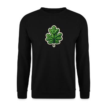 Grünes Blatt Patch - Unisex Pullover - Schwarz - Vorne - Alina (178cm) & Michal (187cm)