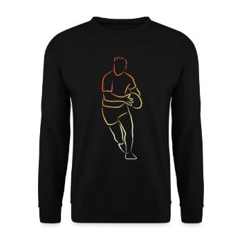 Rugbyspieler Skizze - Unisex Pullover - Schwarz - Vorne - Alina (178cm) & Michal (187cm)