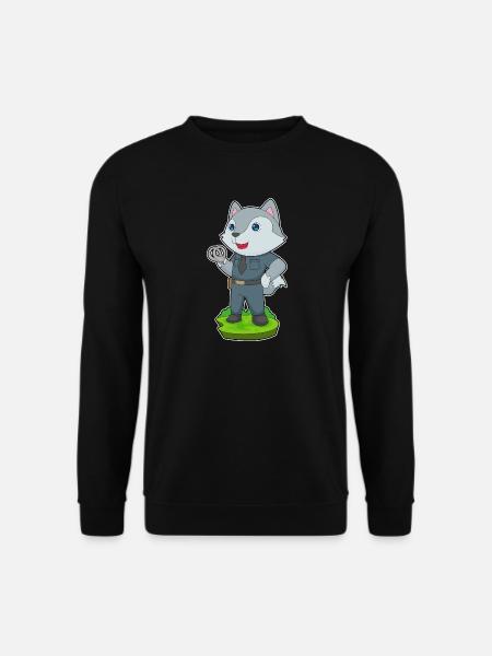 Wolf Policeman Handcuffs Police - Unisex Sweatshirt - black