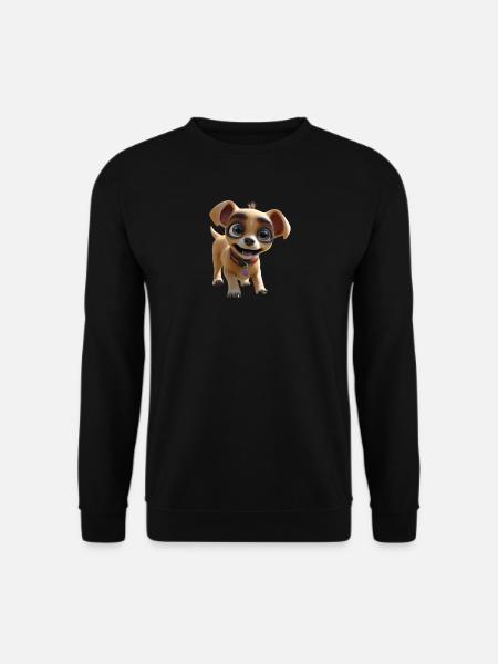 Chipper Pup Cartoon Tee - Unisex Sweatshirt - black