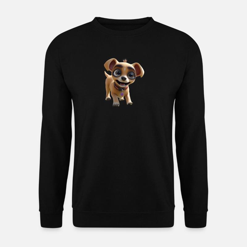 Hund mit grossen Augen - Unisex Pullover - Schwarz