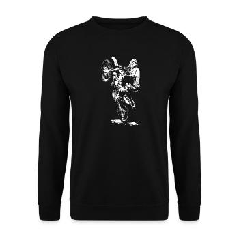 Motocross Rennen - Unisex Pullover - Schwarz - Vorne - Alina (178cm) & Michal (187cm)
