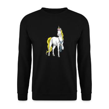 Einhorn Krankenschwester Stethoskop - Unisex Pullover - Schwarz - Vorne - Alina (178cm) & Michal (187cm)