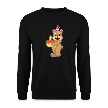 Gâteau d’anniversaire Ours - Sweat-shirt Unisexe - noir - Devant - Alina (178cm) & Michal (187cm)