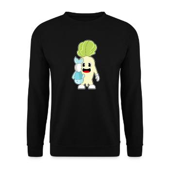 Radieschen Angler Fisch Angeln - Unisex Pullover - Schwarz - Vorne - Alina (178cm) & Michal (187cm)