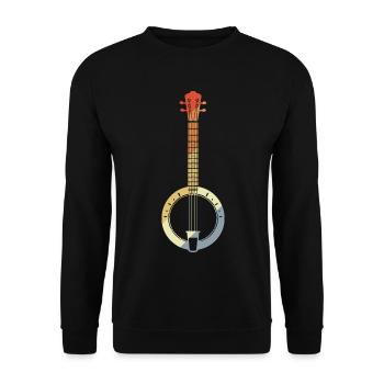 Retro Banjo Drawing - Unisex Sweatshirt - black - Front - Alina (178cm) & Michal (187cm)