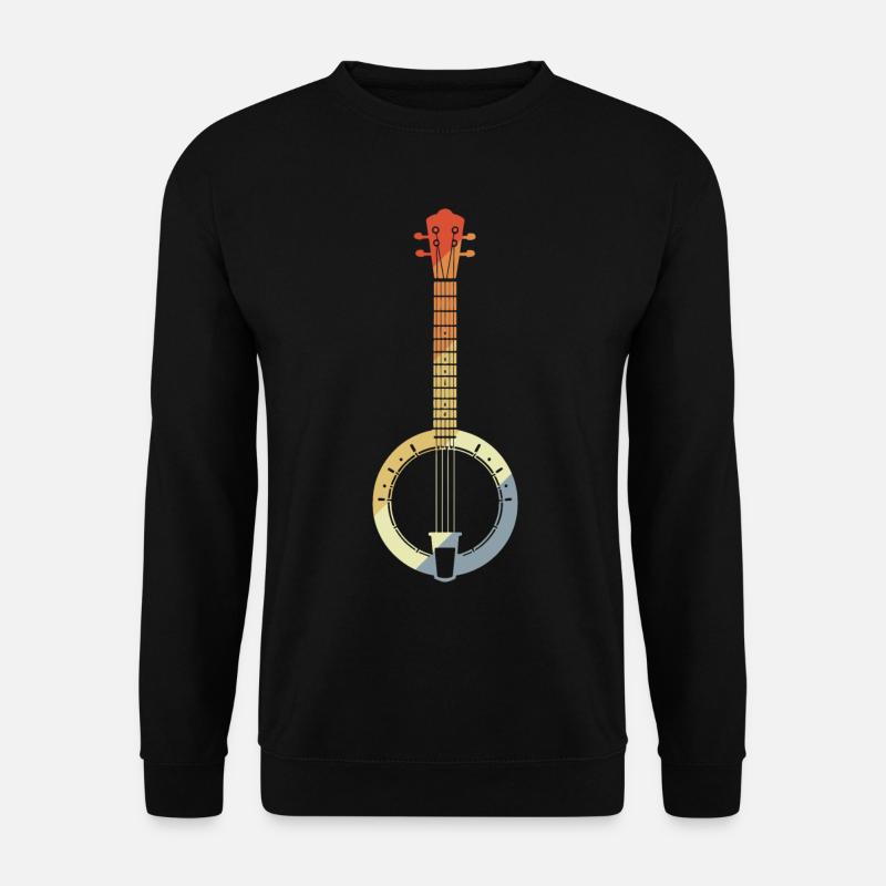 Retro Banjo Zeichnung - Unisex Pullover - Schwarz