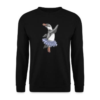 Pinguin Ballerina Ballett Tanz - Unisex Pullover - Schwarz - Vorne - Alina (178cm) & Michal (187cm)
