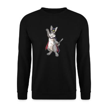 Bunny Wizard Wand - Unisex Sweatshirt - black - Front - Alina (178cm) & Michal (187cm)