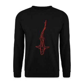 Silhouette de requin rouge - Sweat-shirt Unisexe - noir - Devant - Alina (178cm) & Michal (187cm)