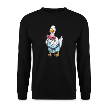 Sèche-cheveux Duck Hairdresser - Sweat-shirt Unisexe - noir - Devant - Alina (178cm) & Michal (187cm)