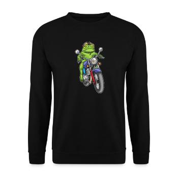 Frog Motorcycle - Unisex Sweatshirt - black - Front - Alina (178cm) & Michal (187cm)