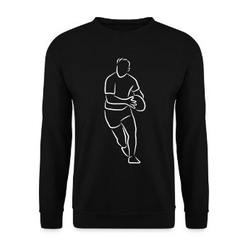 Rugby Drawing - Unisex Sweatshirt - black - Front - Alina (178cm) & Michal (187cm)