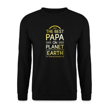 The best dad - Unisex Sweatshirt - black - Front - Alina (178cm) & Michal (187cm)