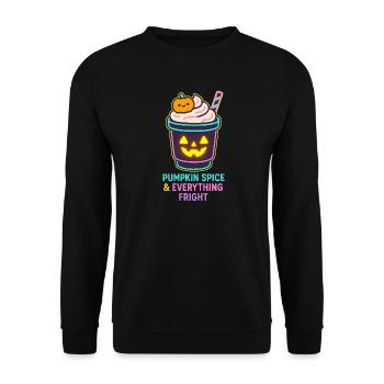 Pumpkin Spice & Everything Fright - Halloween - Unisex Sweatshirt - black - Front - Alina (178cm) & Michal (187cm)