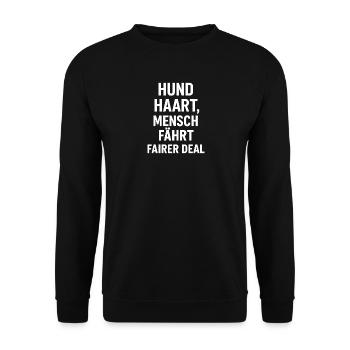 Dog Heart Human Drives Fair Deal - Unisex Sweatshirt - black - Front - Alina (178cm) & Michal (187cm)