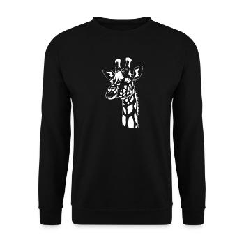 white giraffe white giraffe t-shirt gift - Unisex Sweatshirt - black - Front - Alina (178cm) & Michal (187cm)