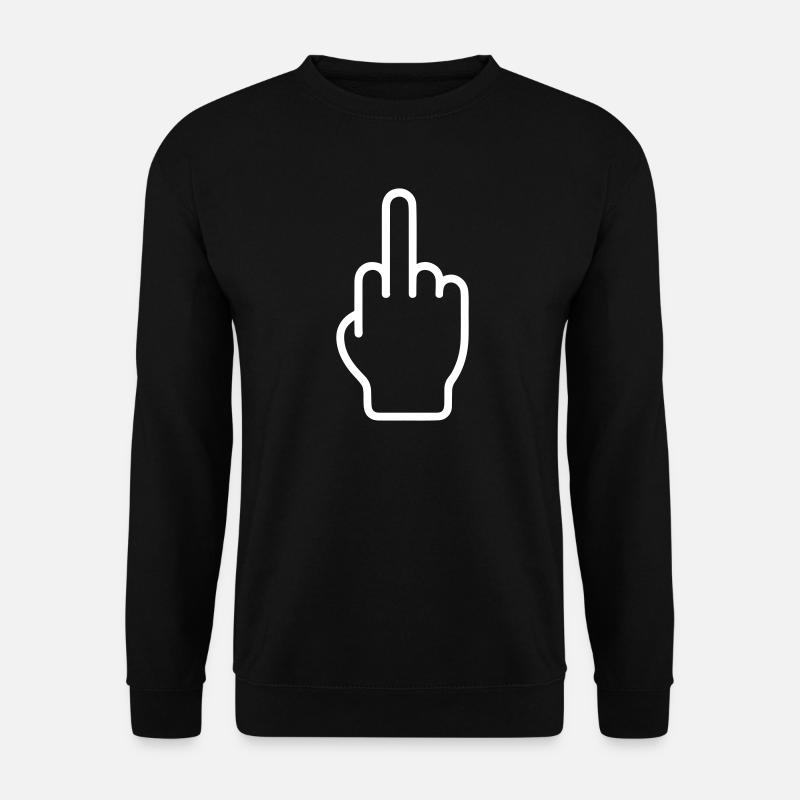 Mittelfinger Hand Symbol - Unisex Pullover - Schwarz