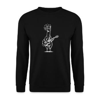 Alpaga Guitare Art Musique Animal - Sweat-shirt Unisexe - noir - Devant - Alina (178cm) & Michal (187cm)