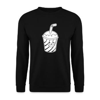Milkshake Kawaii – Süßer Anime Shake, Gute Laune - Unisex Pullover - Schwarz - Vorne - Alina (178cm) & Michal (187cm)