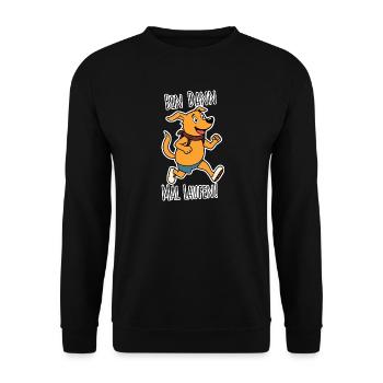 Then I'll go for a run! Dog runner goes out running! - Unisex Sweatshirt - black - Front - Alina (178cm) & Michal (187cm)