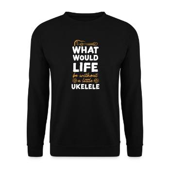 Ukulélé hawaïen uke Que serait - Sweat-shirt Unisexe - noir - Devant - Alina (178cm) & Michal (187cm)