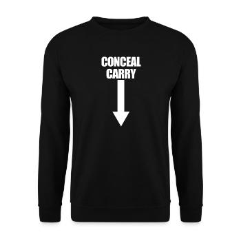 Blagues drôles sur le port d’armes dissimulées - Sweat-shirt Unisexe - noir - Devant - Alina (178cm) & Michal (187cm)