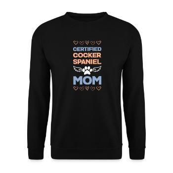 Zertifizierte Cocker Spaniel Mama - Unisex Pullover - Schwarz - Vorne - Alina (178cm) & Michal (187cm)