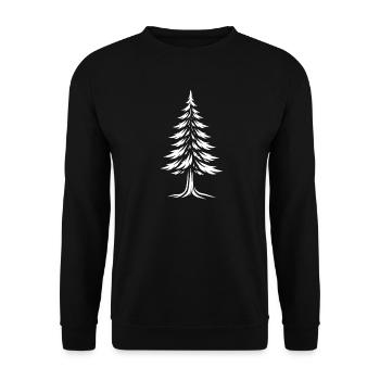 Fir Tree Silhouette - Tree Line Art Nature Design - Unisex Sweatshirt - black - Front - Alina (178cm) & Michal (187cm)