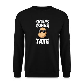 Taters gehen zur Tate - Unisex Pullover - Schwarz - Vorne - Alina (178cm) & Michal (187cm)