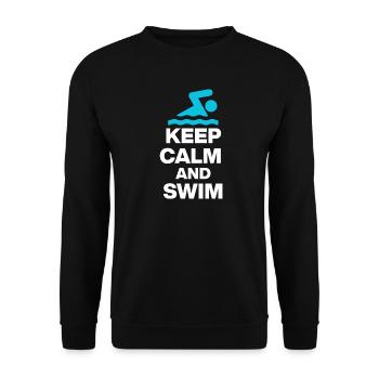 RESTE CALME ET NAGE, PLONGE-TOI ! CADEAU DE LA NATATION - Sweat-shirt Unisexe - noir - Devant - Alina (178cm) & Michal (187cm)