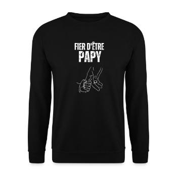 Stolz, Opa zu sein - Unisex Pullover - Schwarz - Vorne - Alina (178cm) & Michal (187cm)
