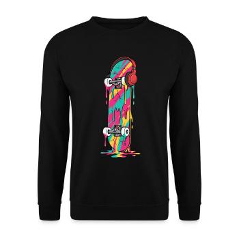 Skateboard Streetwear Aesthetic - Unisex Sweatshirt - black - Front - Alina (178cm) & Michal (187cm)
