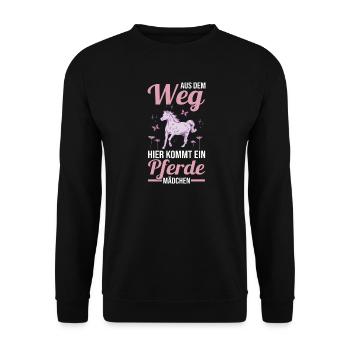 Reiten Pferdeliebhaber Reiterhof Pferde - Unisex Pullover - Schwarz - Vorne - Alina (178cm) & Michal (187cm)