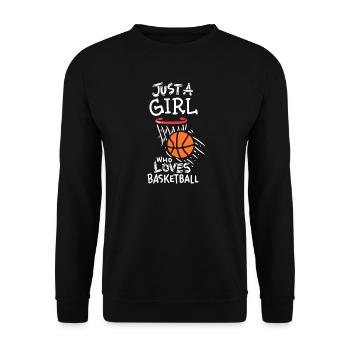 Nur ein Mädchen, das Basketball liebt - Unisex Pullover - Schwarz - Vorne - Alina (178cm) & Michal (187cm)
