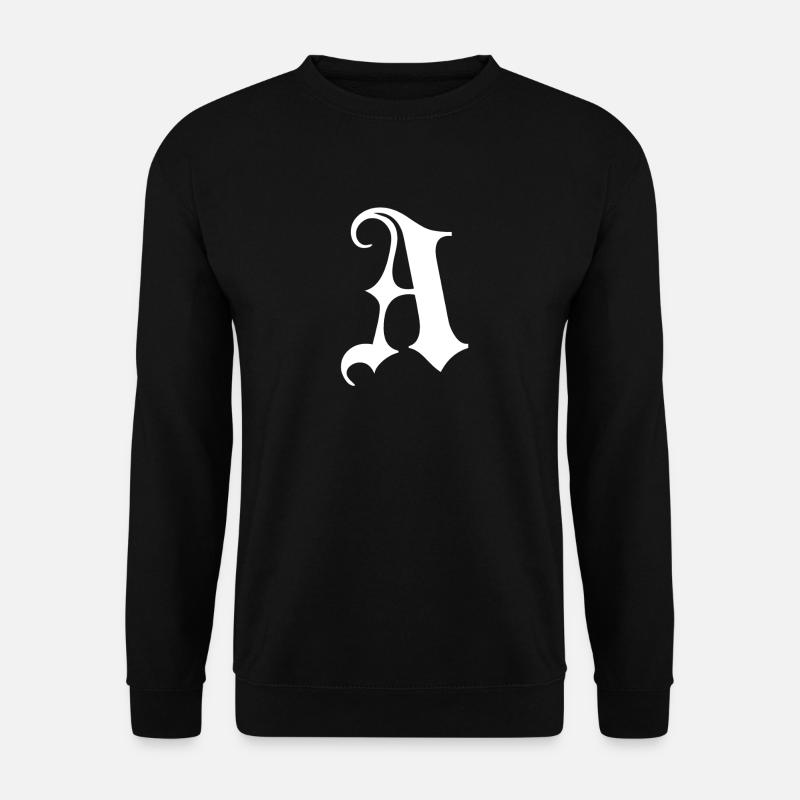 Gothic Monogram A Script - Unisex Sweatshirt - black