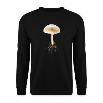 Porzellanpilz Buchen Schleimrübling Natur Design - Unisex Pullover - Schwarz - Vorne - Alina (178cm) & Michal (187cm)
