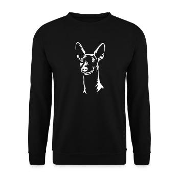 Cirneco dell Etna Kopf "Black Edition" - Unisex Pullover - Schwarz - Vorne - Alina (178cm) & Michal (187cm)