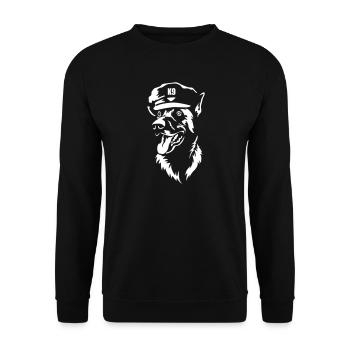 Malinois Kopf "Black Edition" - Unisex Pullover - Schwarz - Vorne - Alina (178cm) & Michal (187cm)