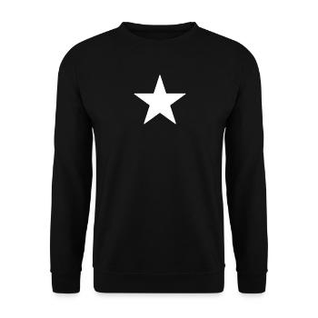 White Star on Black Background - Unisex Sweatshirt - black - Front - Alina (178cm) & Michal (187cm)