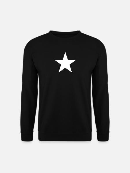 White Star on Black Background - Unisex Sweatshirt - black
